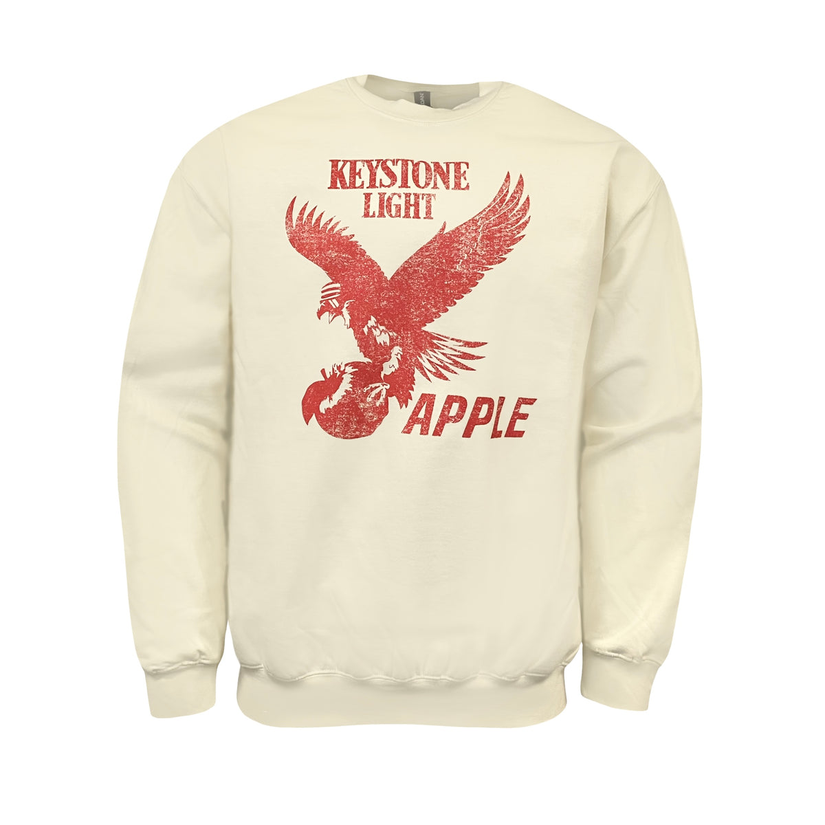 Keystone Light Apple Distressed Crewneck